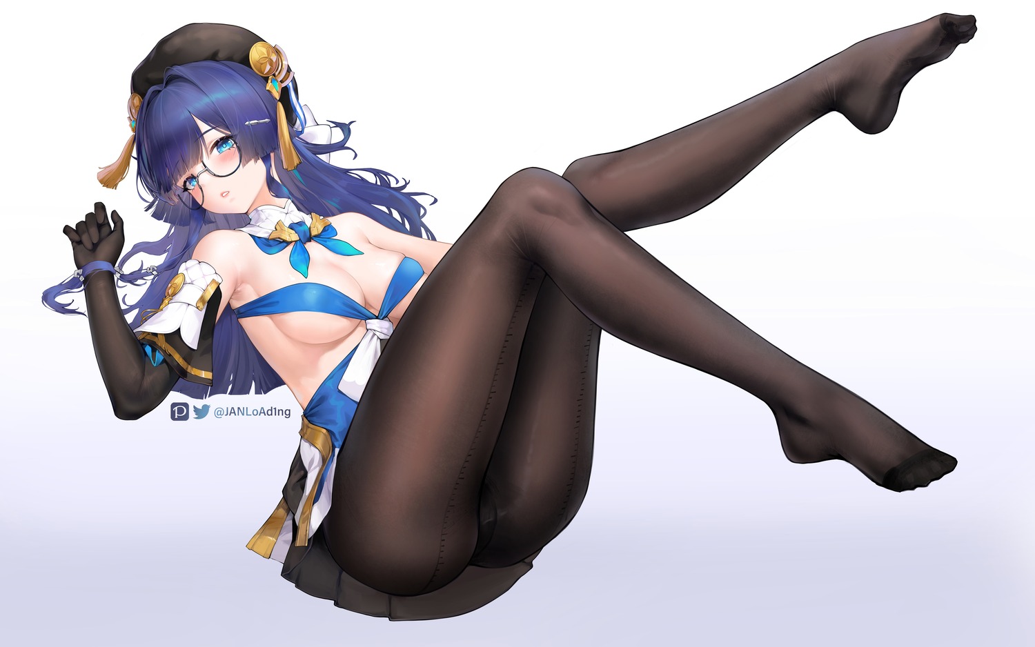 feet honkai:_star_rail janload1ng megane no_bra pantsu pantyhose pelageya_sergeyevna skirt_lift thong