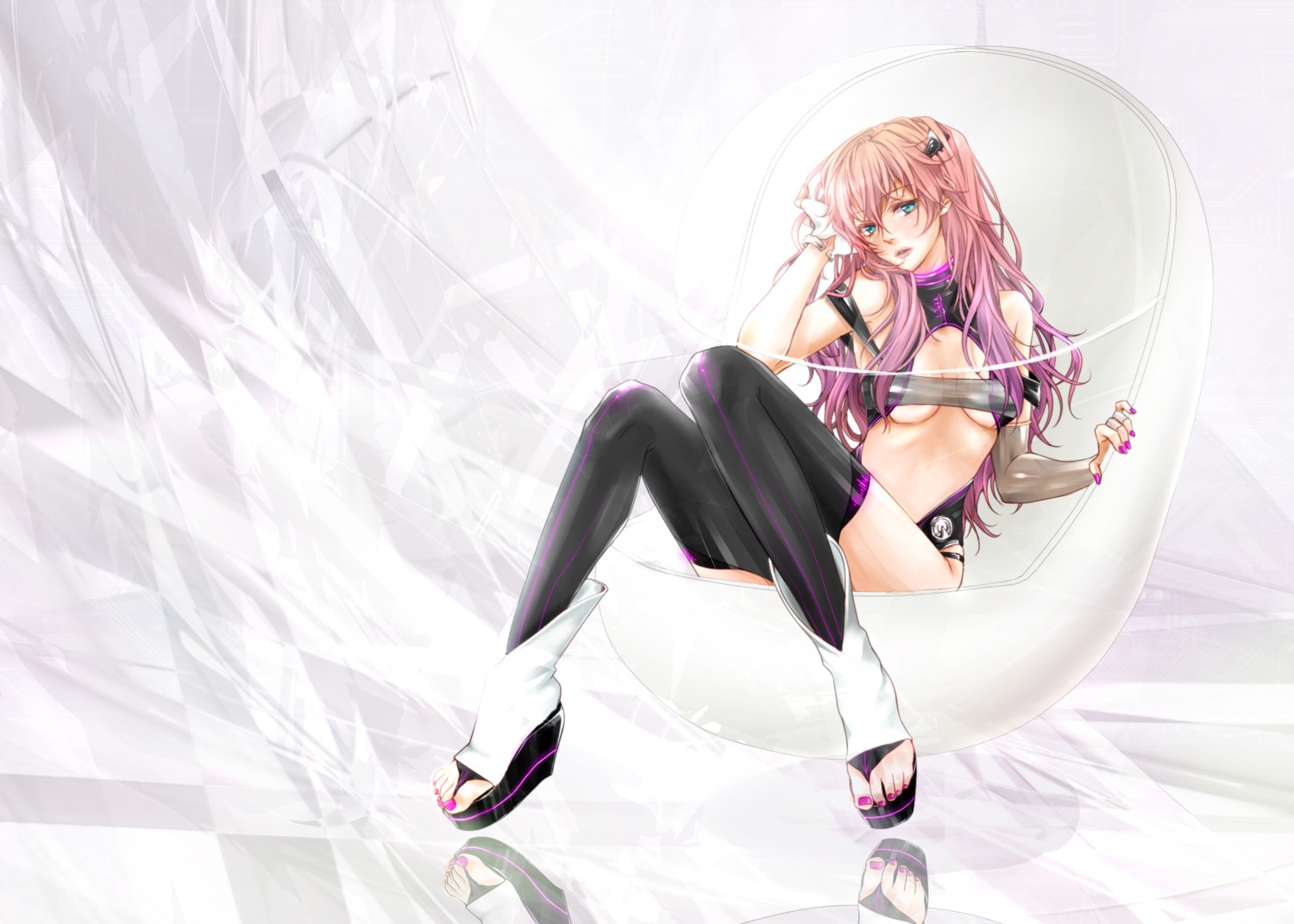 masami_chie megurine_luka thighhighs underboob vocaloid