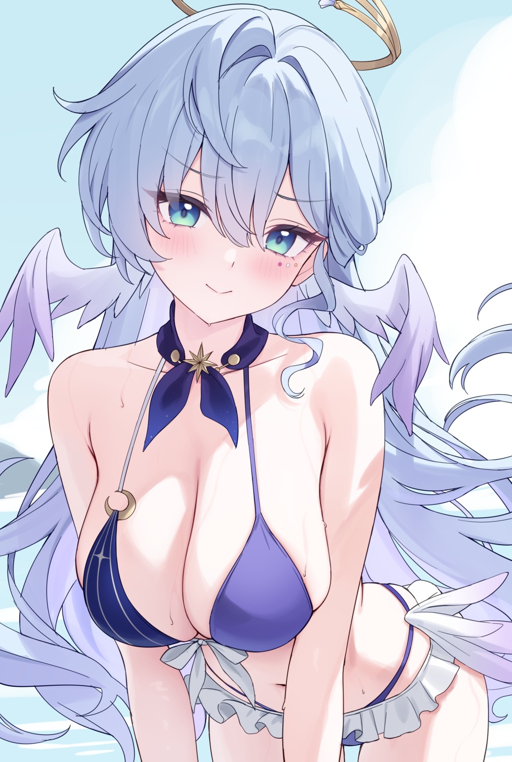 bikini halo honkai:_star_rail robin swimsuits tagme wings