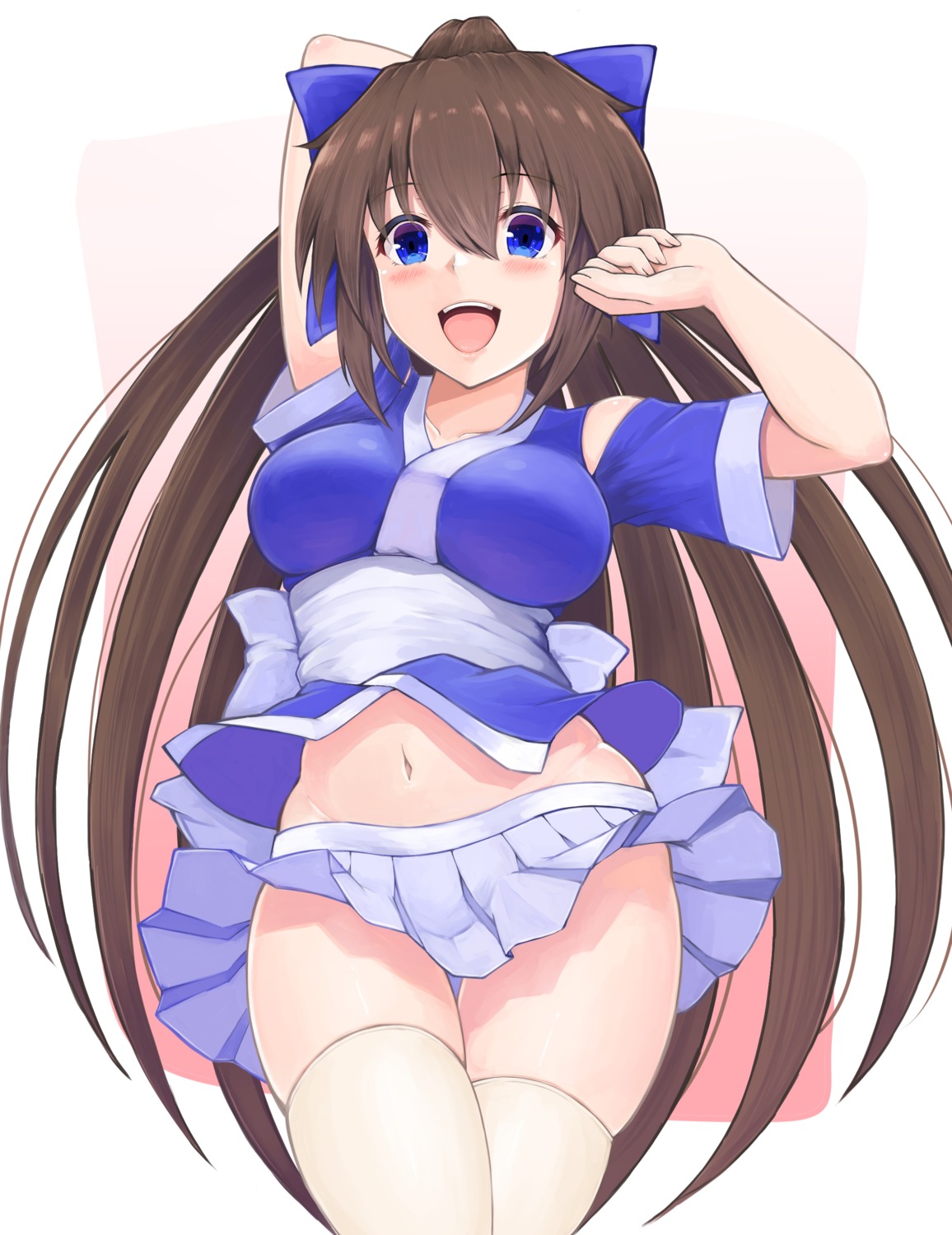 nagasarete_airantou shouju_ling skirt_lift suzu thighhighs