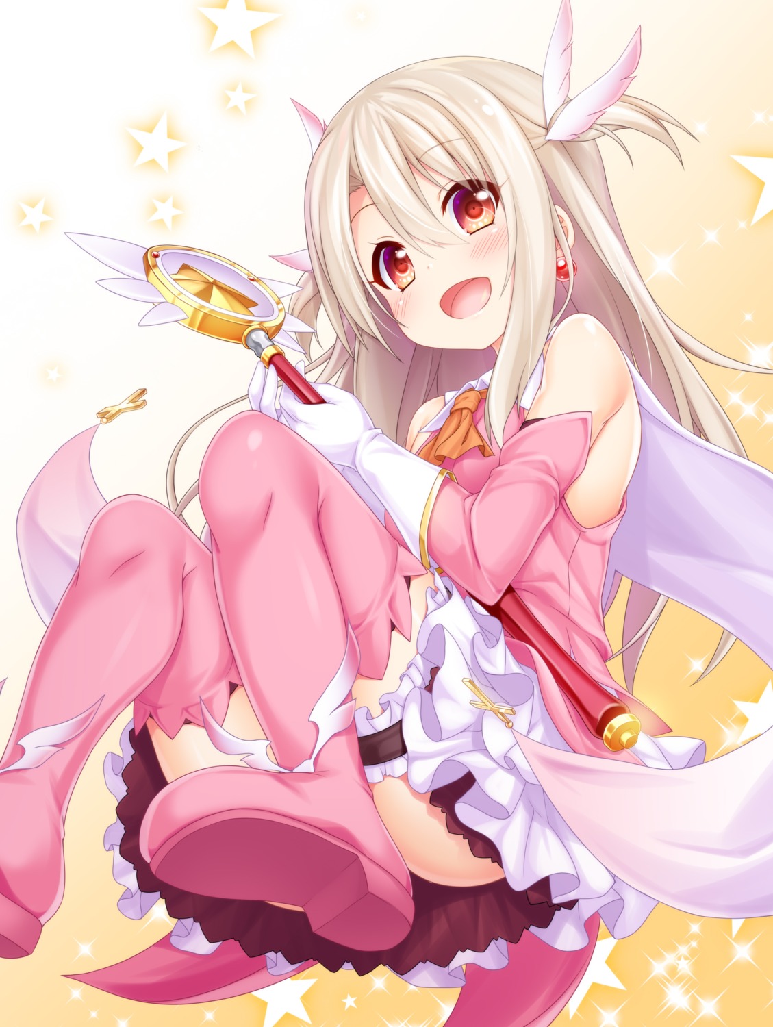 fate/kaleid_liner_prisma_illya fate/stay_night garter illyasviel_von_einzbern magical_ruby thighhighs wakagi_repa weapon