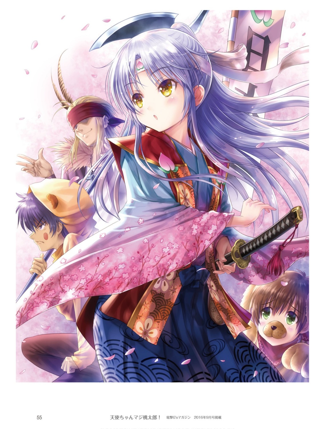 angel_beats! goto-p japanese_clothes key noda ooyama sword tachibana_kanade tk_(angel_beats!)