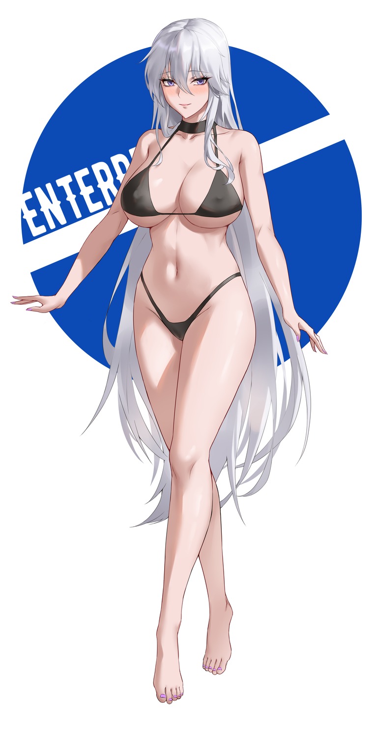 azur_lane bikini enterprise_(azur_lane) erect_nipples freed_turing swimsuits