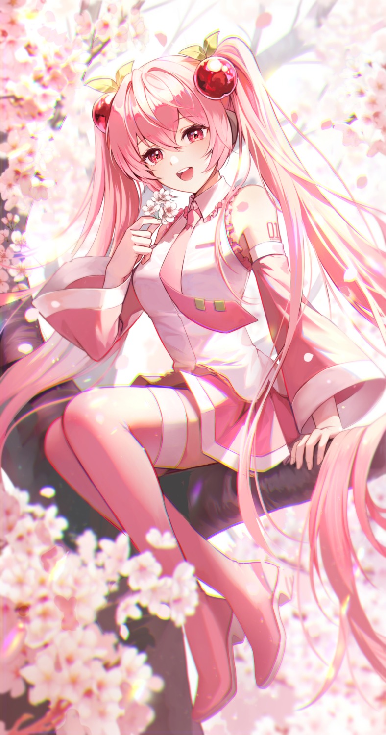 hatsune_miku plus1024 sakura_miku tattoo thighhighs vocaloid