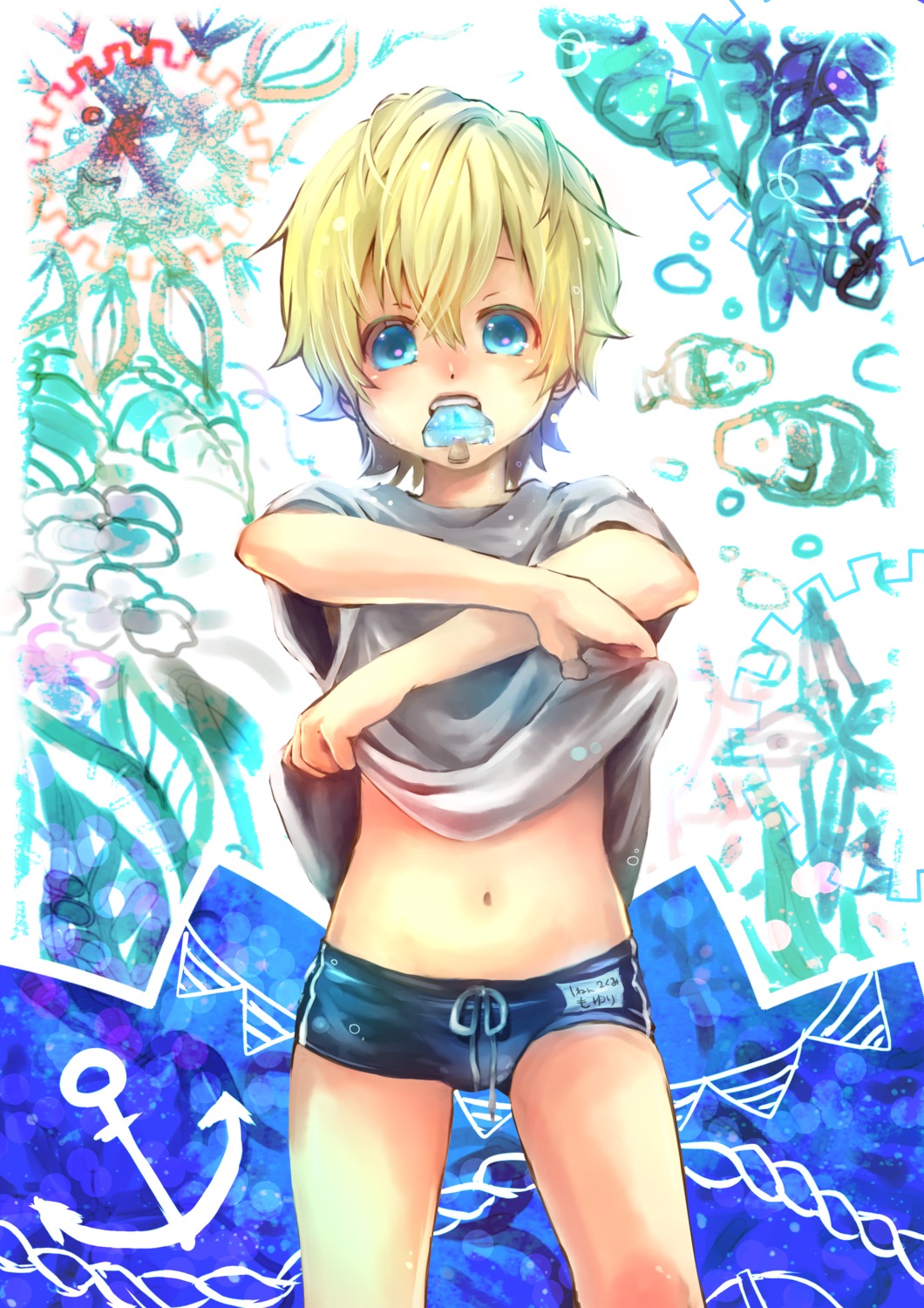 male moyuri shirt_lift shota swimsuits