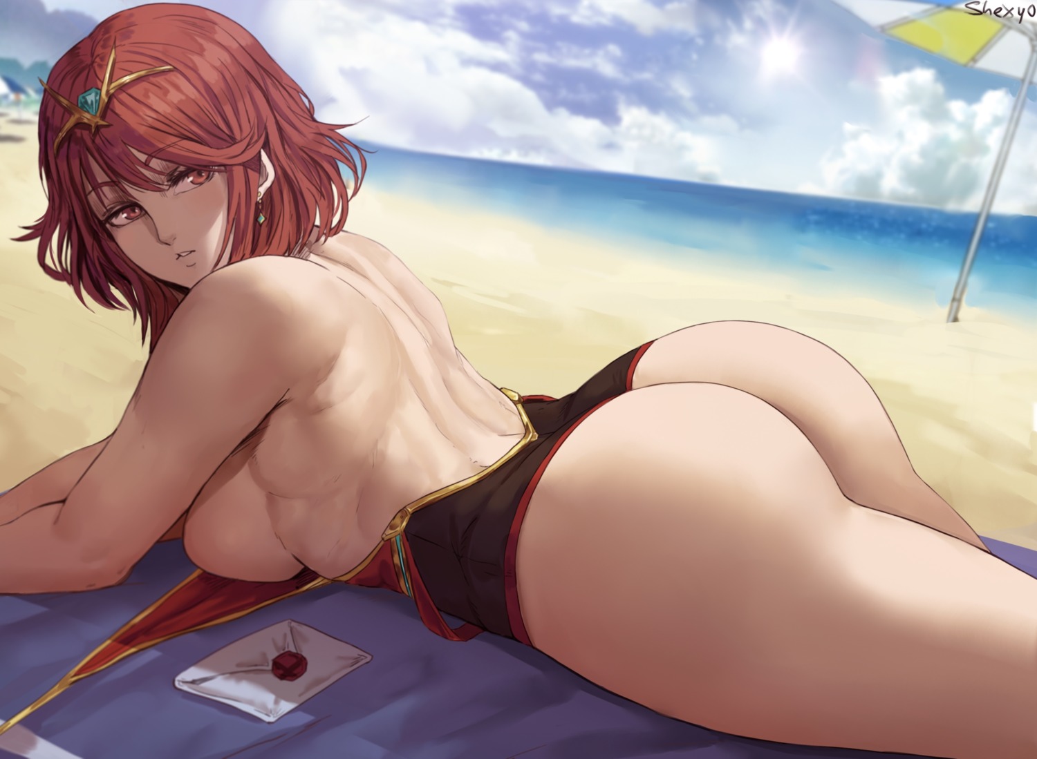 ass breasts homura_(xenoblade_2) shexyo swimsuits xenoblade xenoblade_chronicles_2