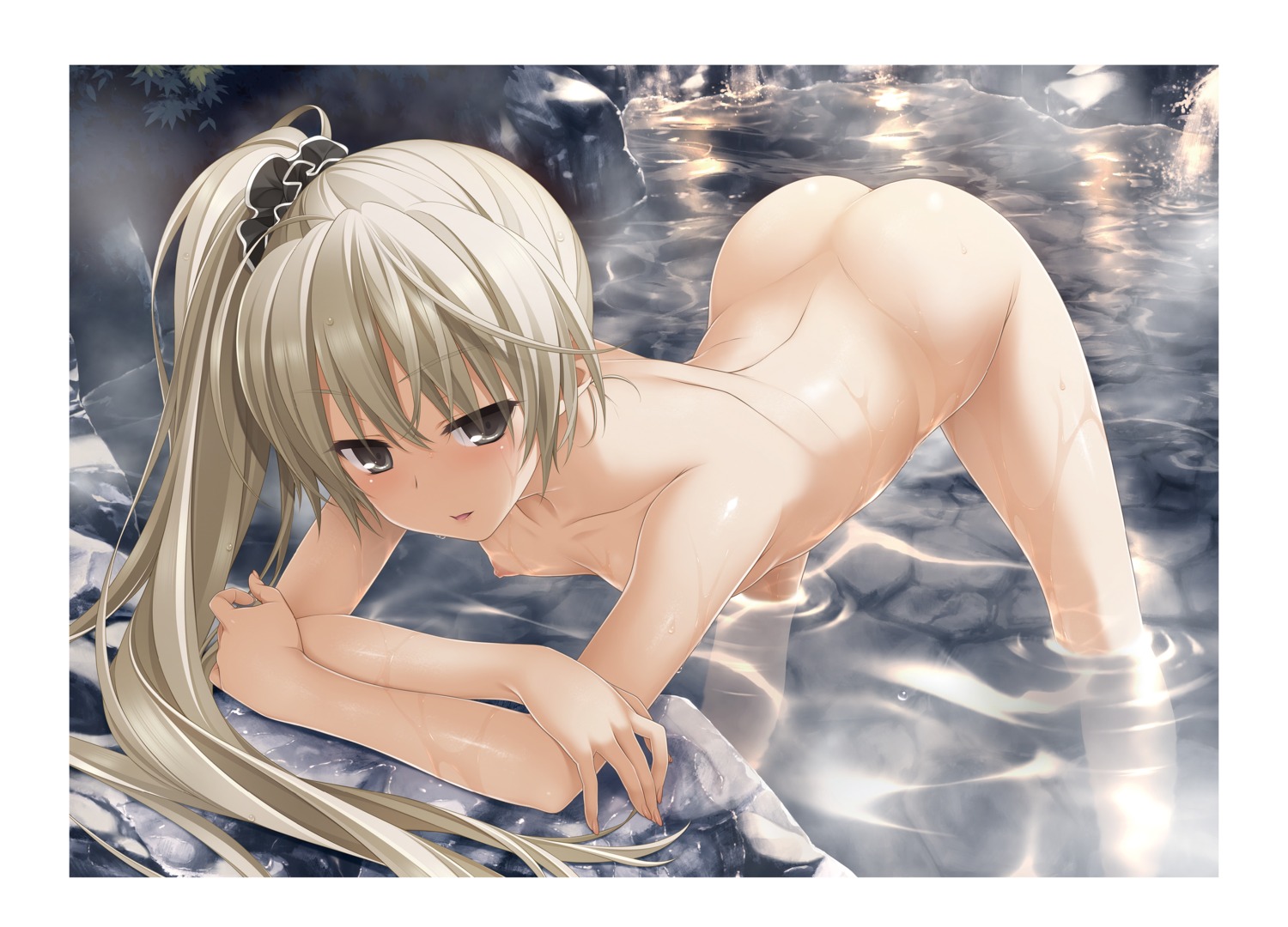 bathing hashimoto_takashi kasugano_sora naked nipples onsen sphere wet yosuga_no_sora