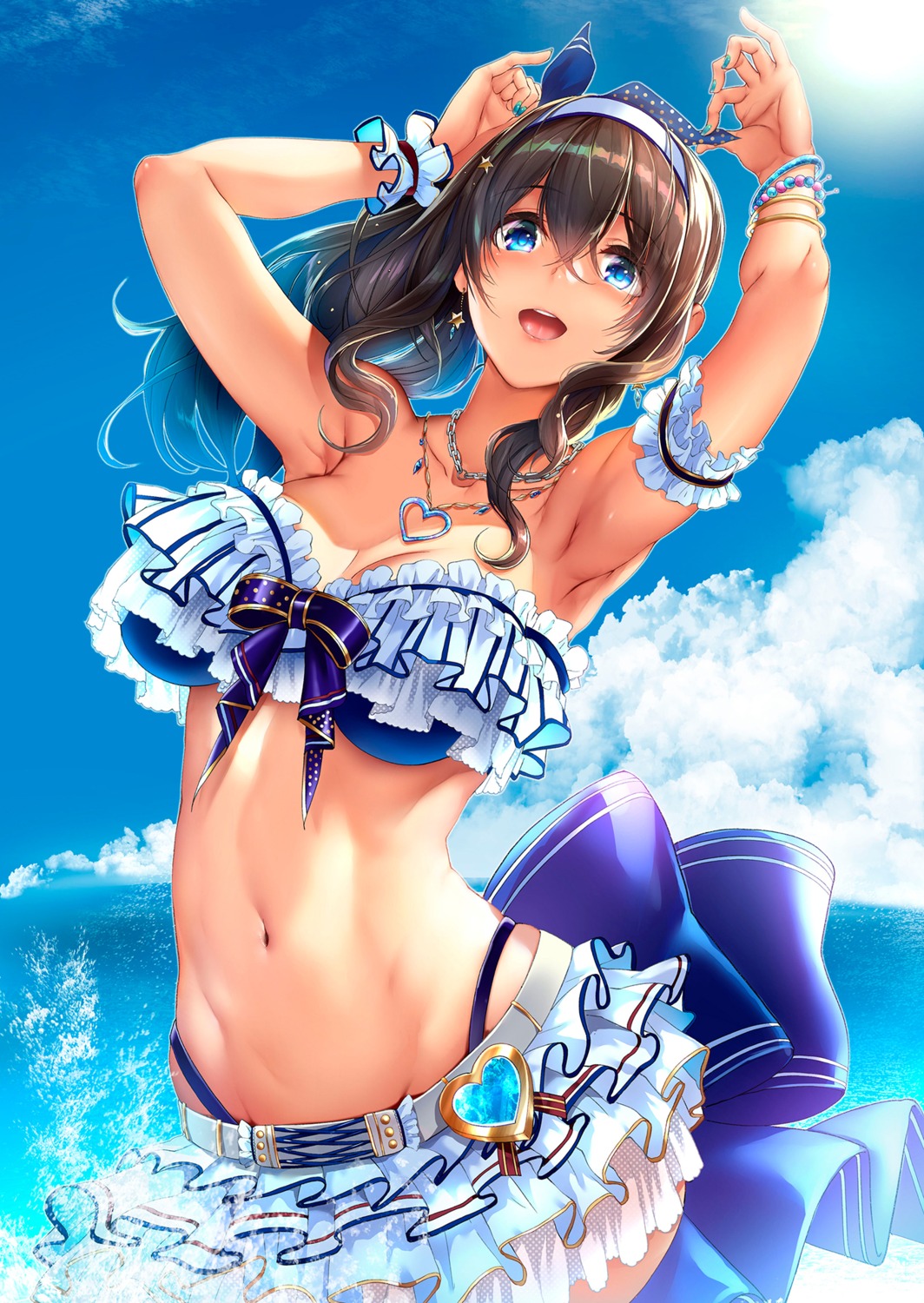 bikini cleavage nohito sagisawa_fumika see_through swimsuits the_idolm@ster the_idolm@ster_cinderella_girls