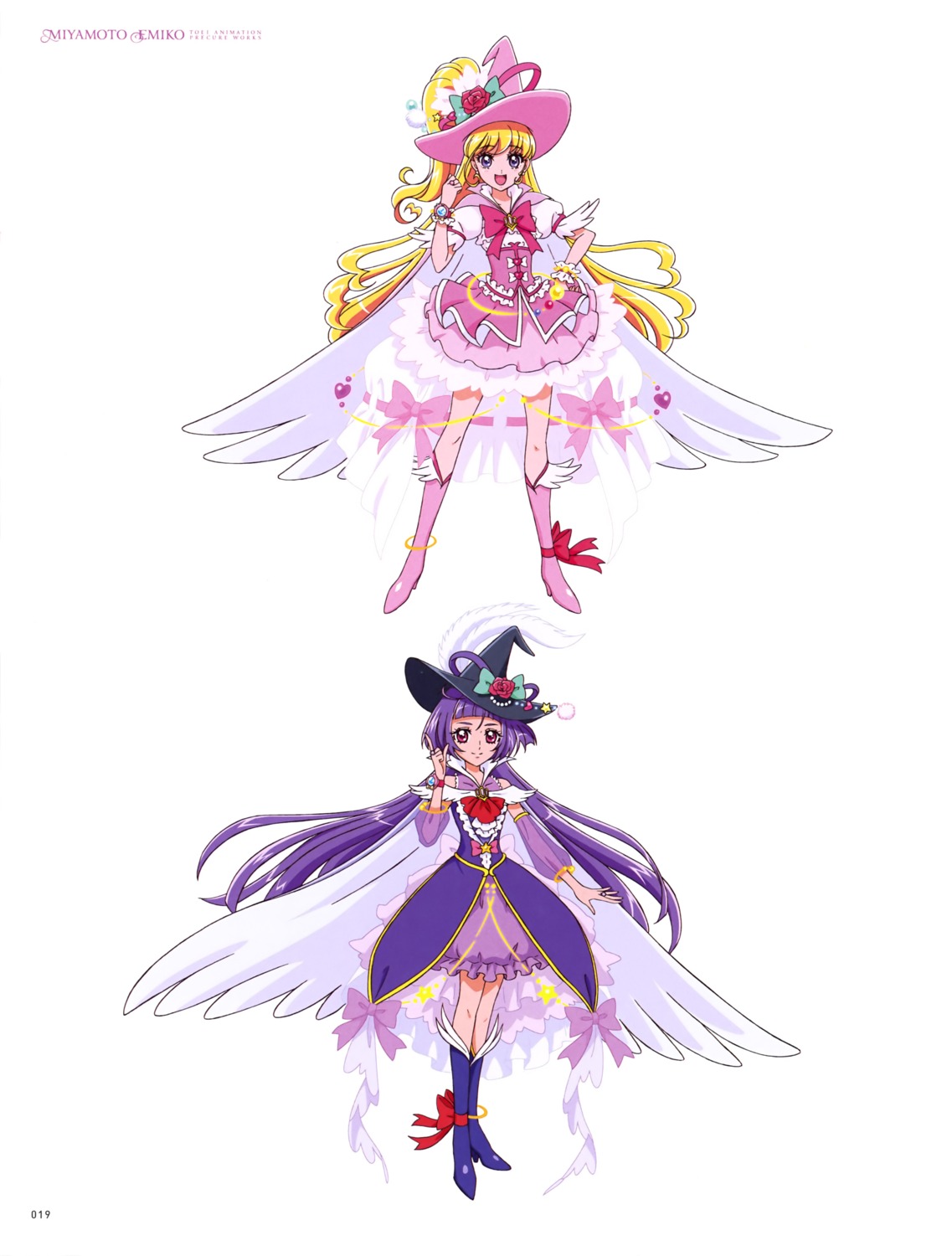 asahina_mirai heels izayoi_riko mahou_girls_precure! miyamoto_emiko pretty_cure wings witch