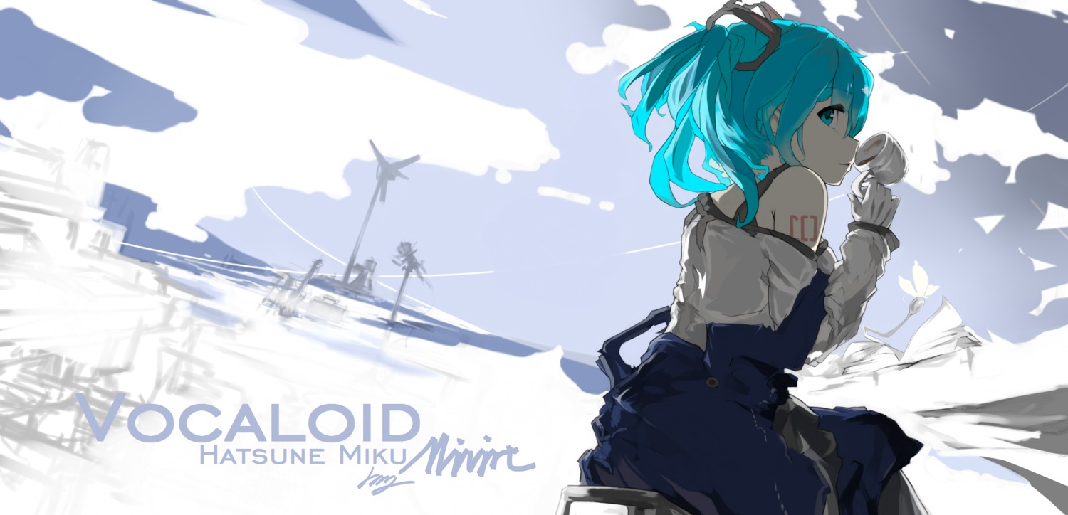 hatsune_miku landscape miv4t tattoo vocaloid wallpaper