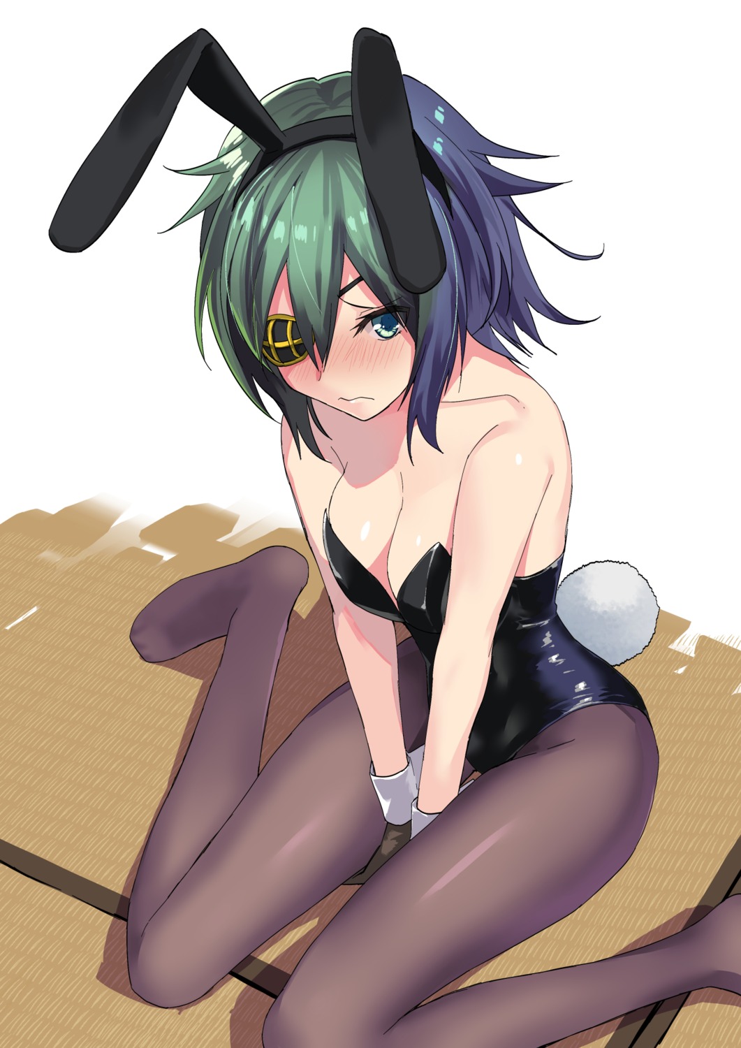 animal_ears bunny_ears bunny_girl cleavage eyepatch kantai_collection kiso_(kancolle) masukuza_j pantyhose tail