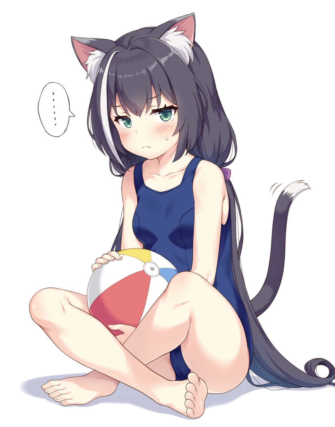 animal_ears feet karyl_(princess_connect) nekomimi princess_connect princess_connect!_re:dive school_swimsuit swimsuits tail yamasan