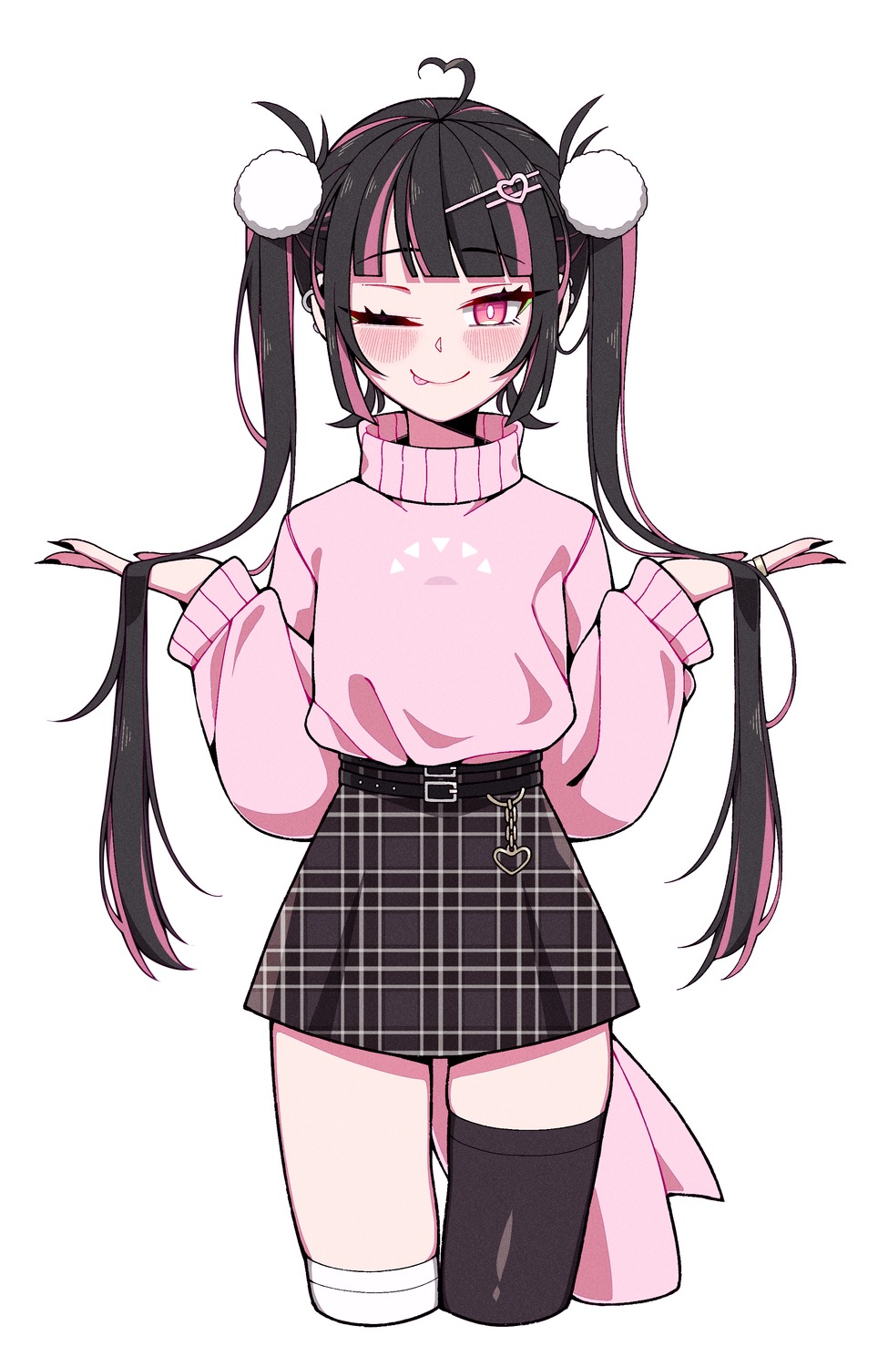indie_virtual_youtuber sweater tail thighhighs unexistarts