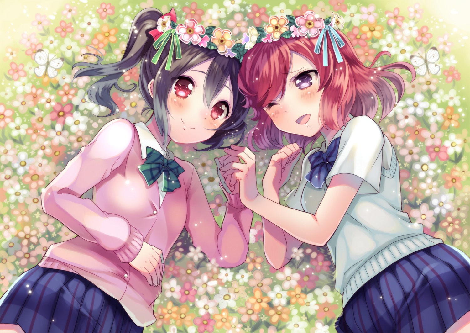 hikarino love_live! nishikino_maki seifuku yazawa_nico