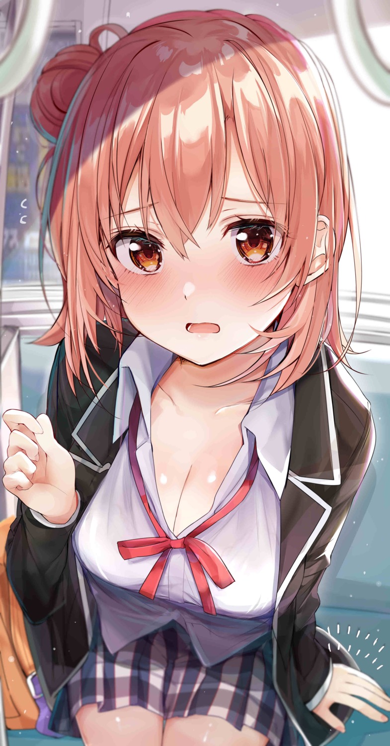 cleavage open_shirt rouka seifuku yahari_ore_no_seishun_lovecome_wa_machigatteiru. yuigahama_yui