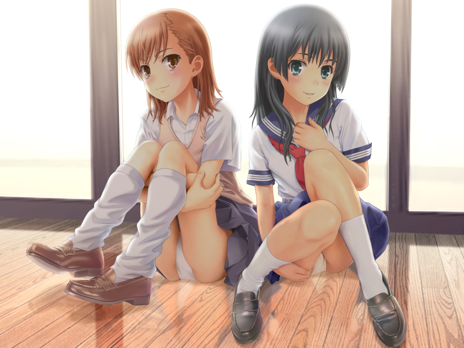 ariontang misaka_mikoto pantsu saten_ruiko seifuku to_aru_kagaku_no_railgun to_aru_majutsu_no_index