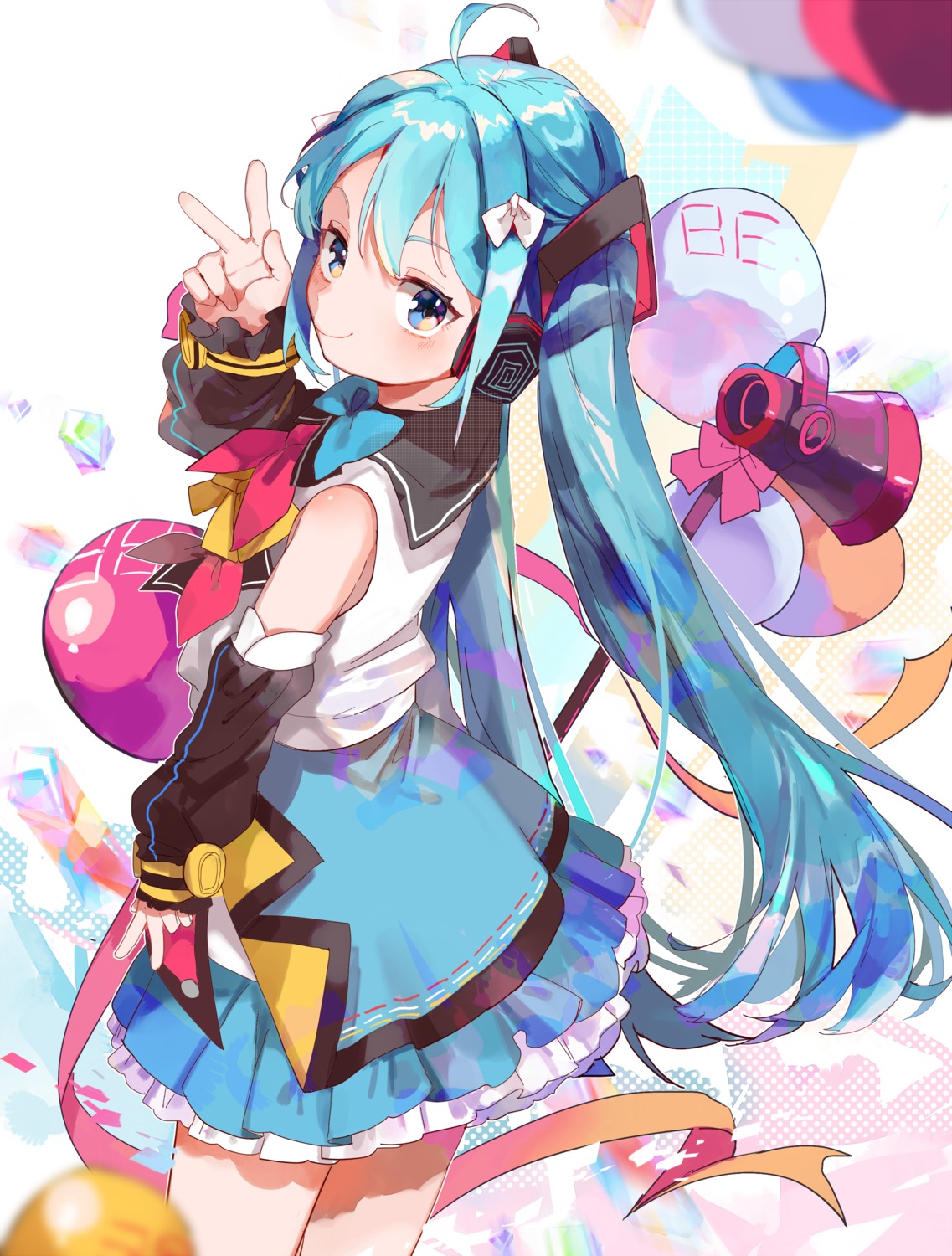 hatsune_miku headphones karasu_btk magical_mirai vocaloid