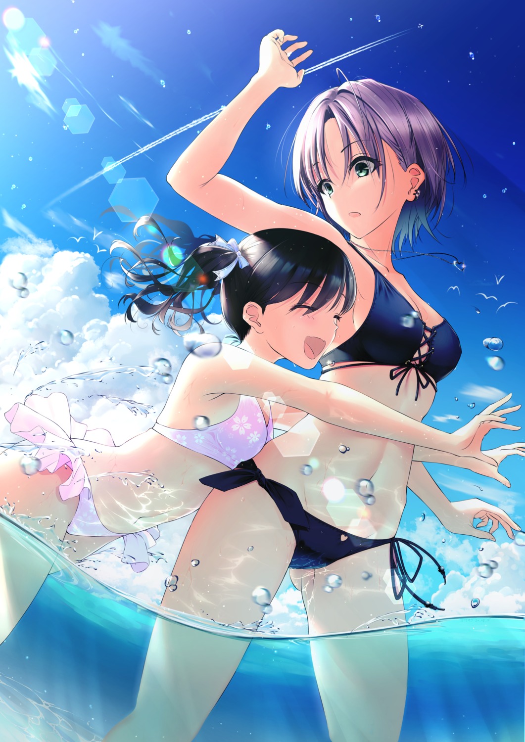 bikini cleavage puriketsu_corgy swimsuits wet yuri