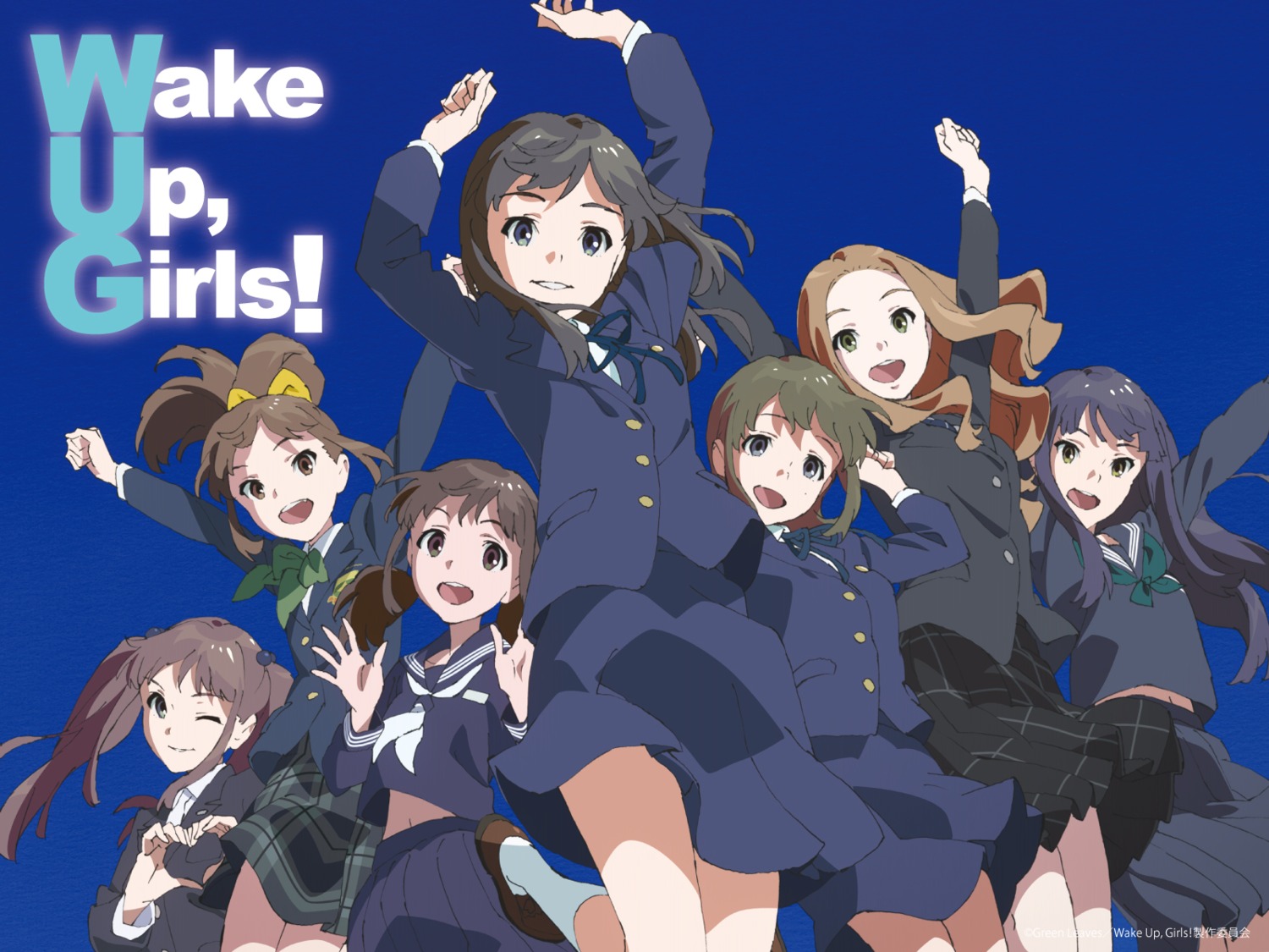 chikahito_takamoto hayashida_airi hisami_nanami katayama_minami kikuma_kaya nanase_yoshino okamoto_miyu seifuku shimada_mayu wake_up_girls! wallpaper