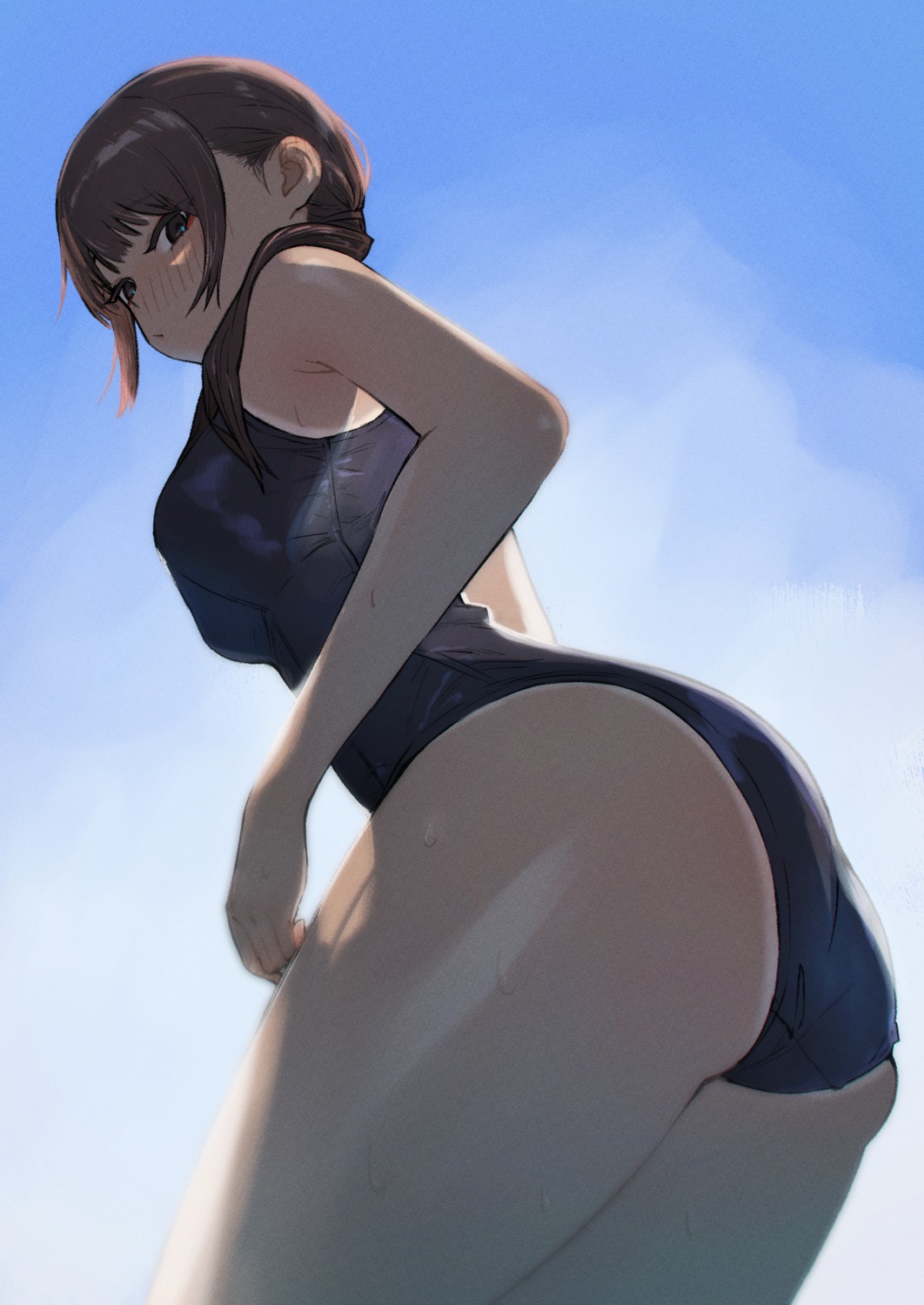 ass nezuko school_swimsuit swimsuits tagme tan_lines