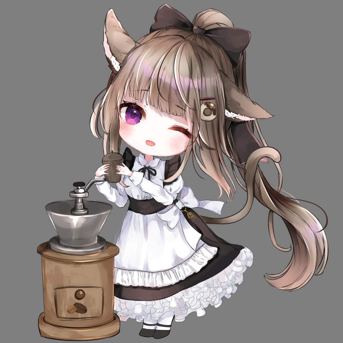 animal_ears chibi maid nekomimi pantyhose sakura_mochiko tail transparent_png