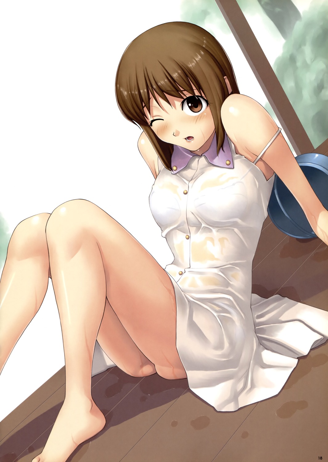 bra fomalhaut hagiwara_yukiho see_through tanaka_shoutarou the_idolm@ster wet wet_clothes