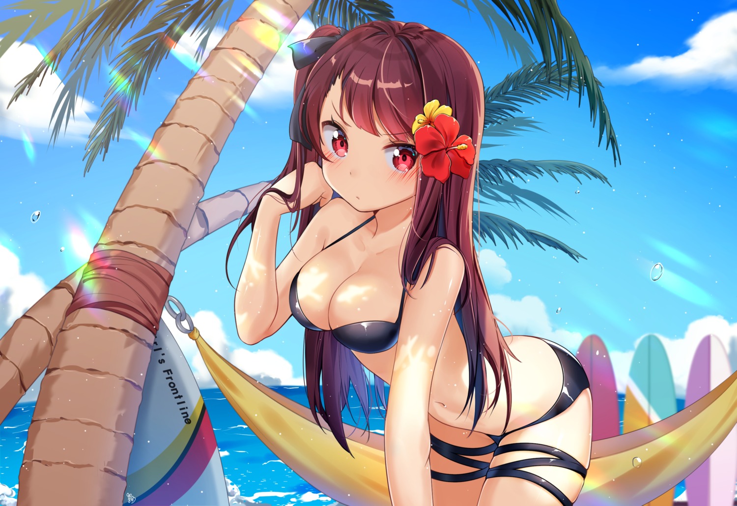 bikini cleavage girls_frontline moong_gya swimsuits wa2000_(girls_frontline)