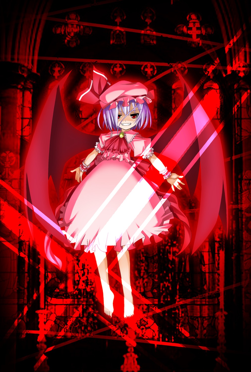 dress remilia_scarlet touhou umekichi wings