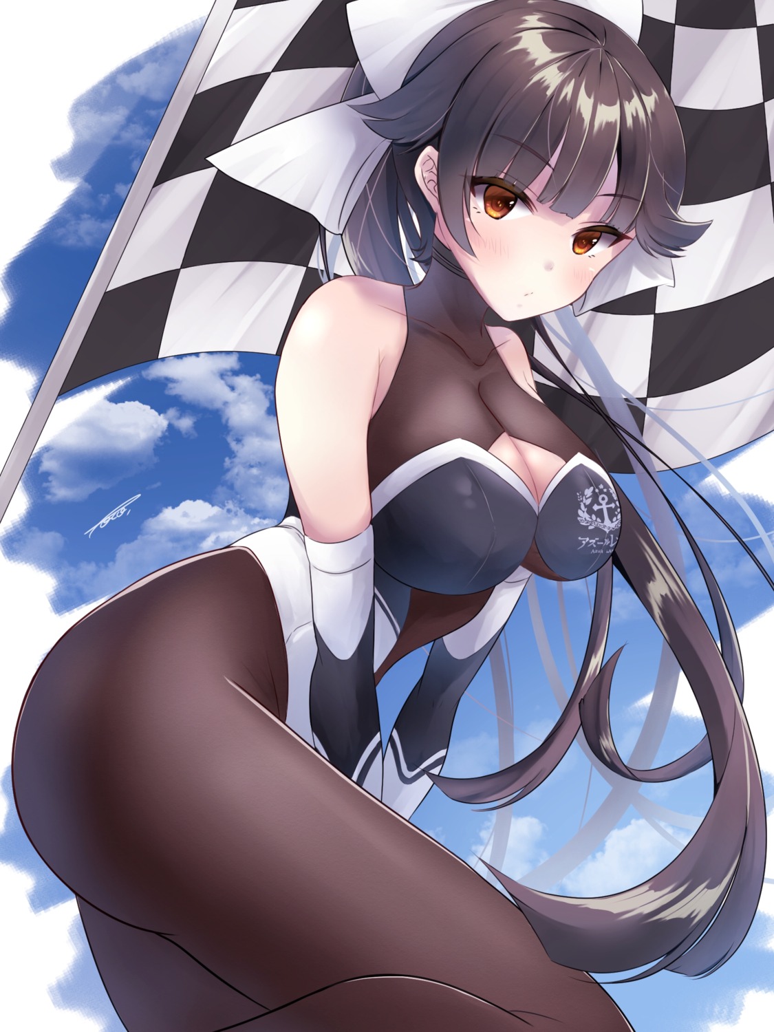 azur_lane bodysuit cleavage poco. takao_(azur_lane)