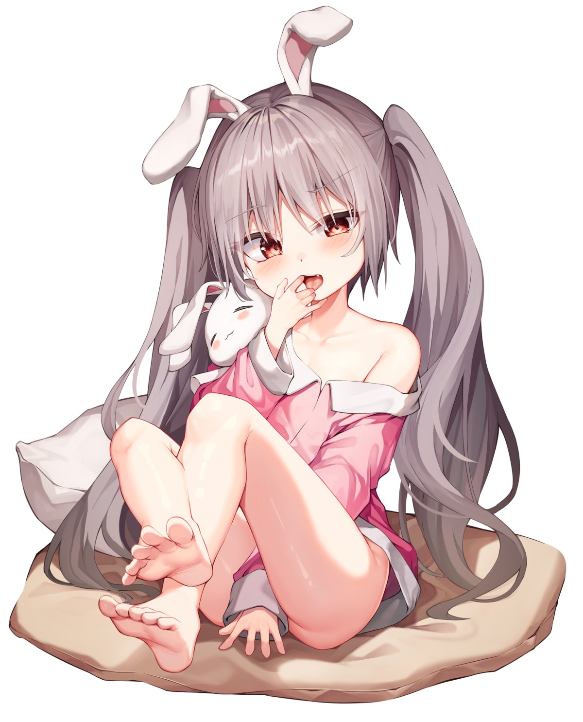 animal_ears bunny_ears feet loli mannack pajama