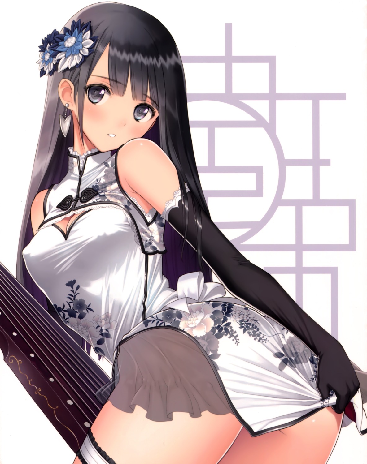 chinadress cleavage enjou_genmu_tan erect_nipples garter heels ping_yi see_through tony_taka