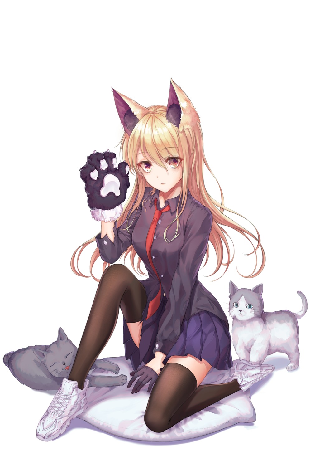 animal_ears csc00014 neko nekomimi seifuku skirt_lift thighhighs