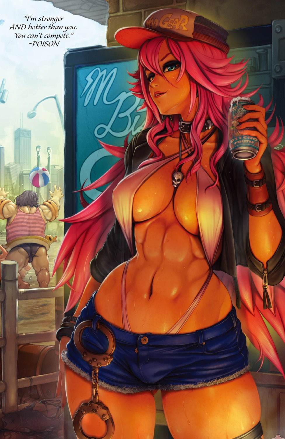 bikini cleavage cutepet erect_nipples final_fight hugo_andore open_shirt poison street_fighter street_fighter_iii swimsuits ultra_street_fighter_iv