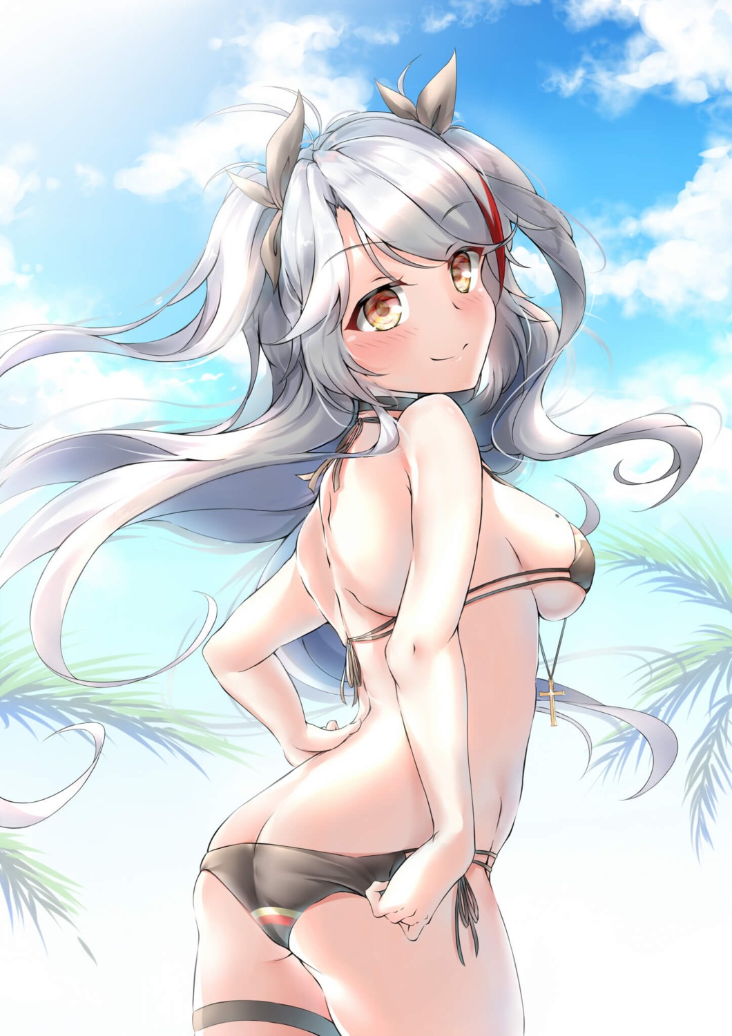 ass azur_lane bikini garter prinz_eugen_(azur_lane) swimsuits underboob xin_(zinc)