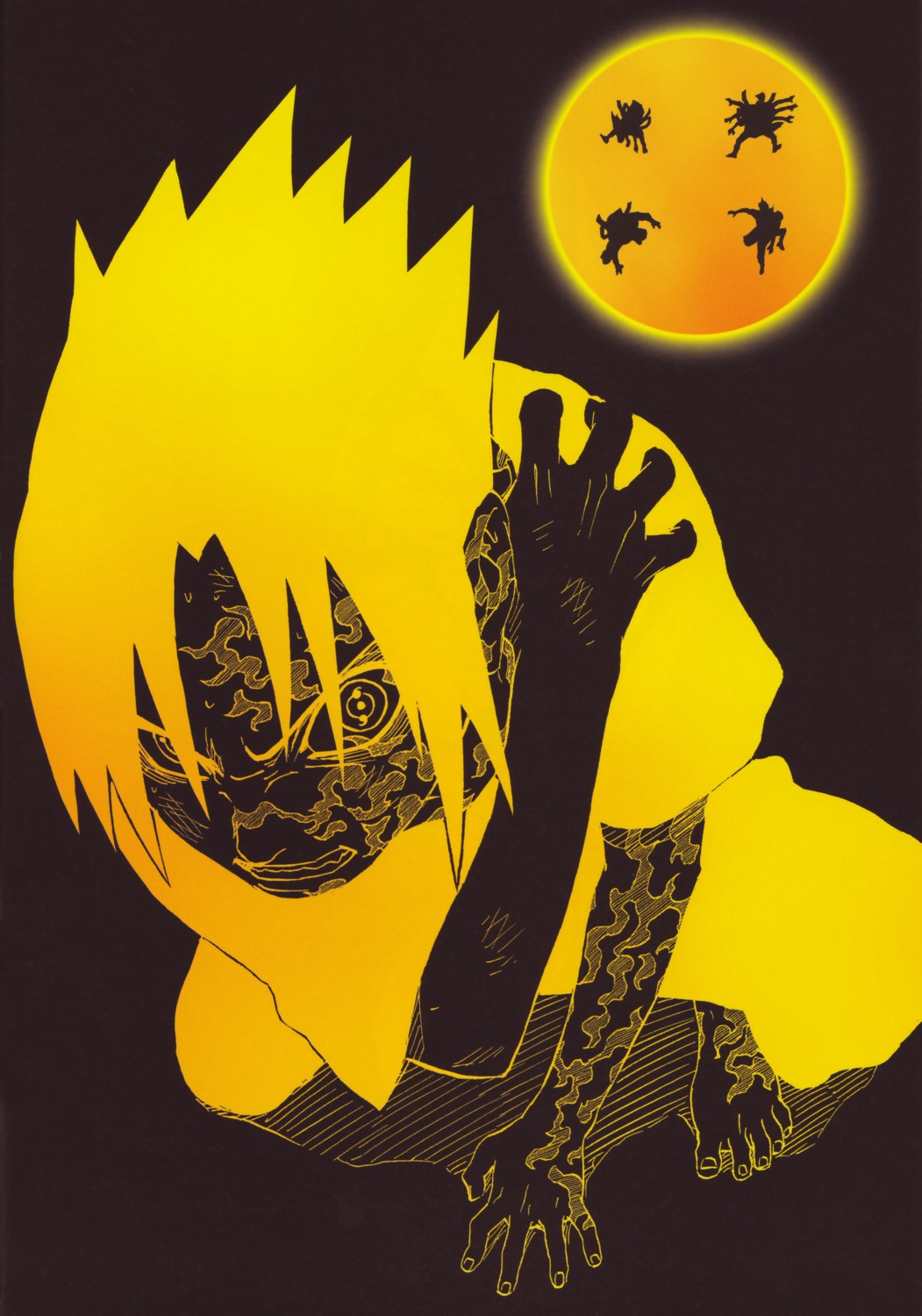 kishimoto_masashi male monochrome naruto uchiha_sasuke