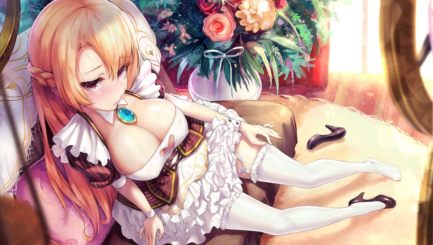 ann_(forever_7th_capital) cleavage dk_senie forever_7th_capital heels maid thighhighs