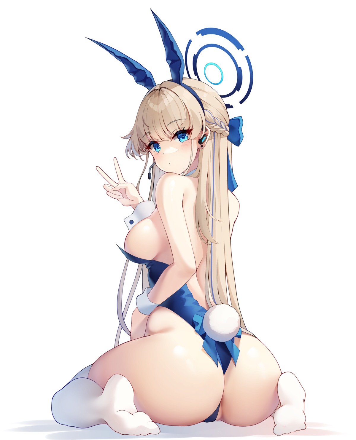 animal_ears ass asuma_toki blue_archive bunny_ears bunny_girl cameltoe halo sob_(submar1089) tail thighhighs
