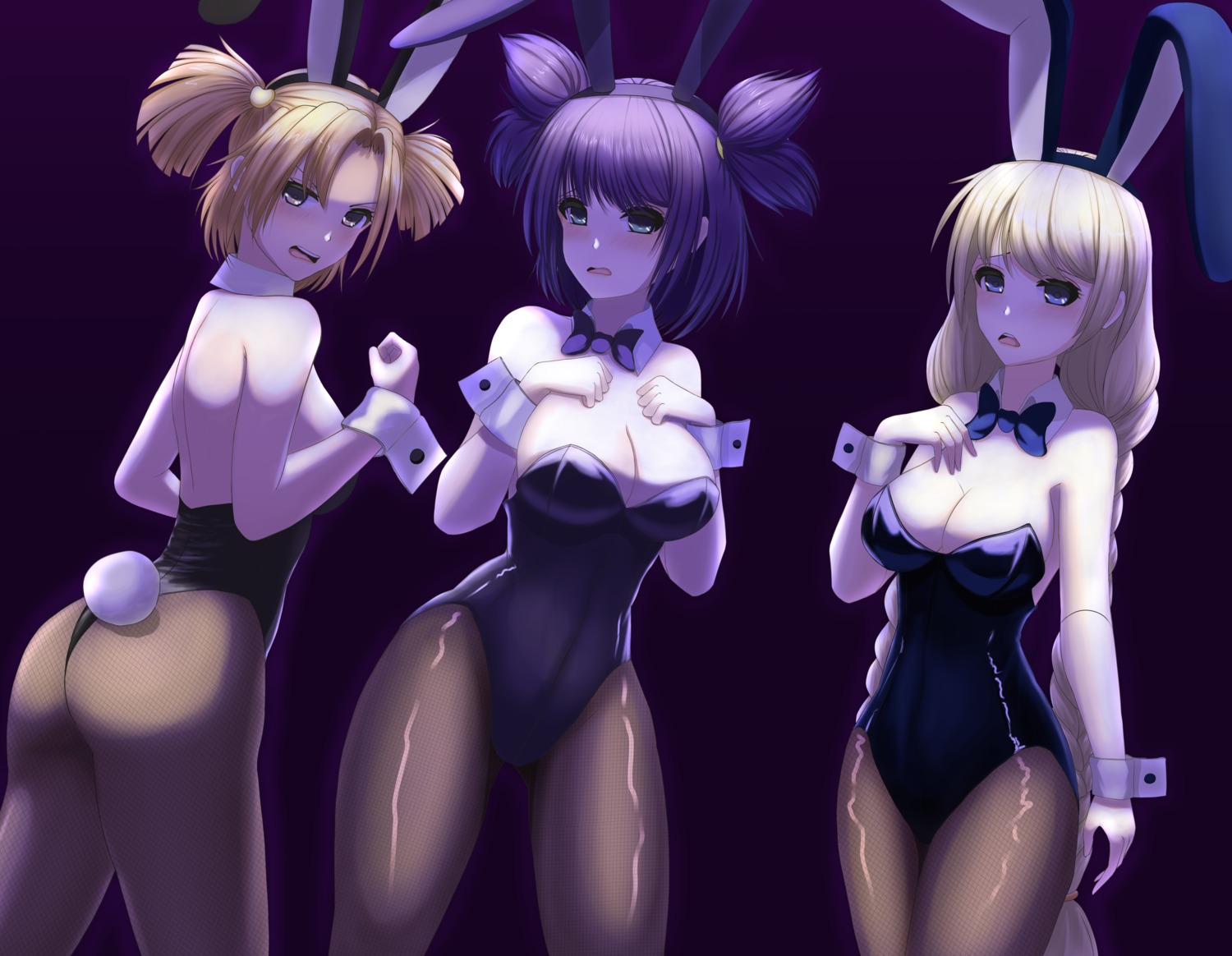 animal_ears ass bunny_ears bunny_girl evgenvas fishnets no_bra pantyhose tail