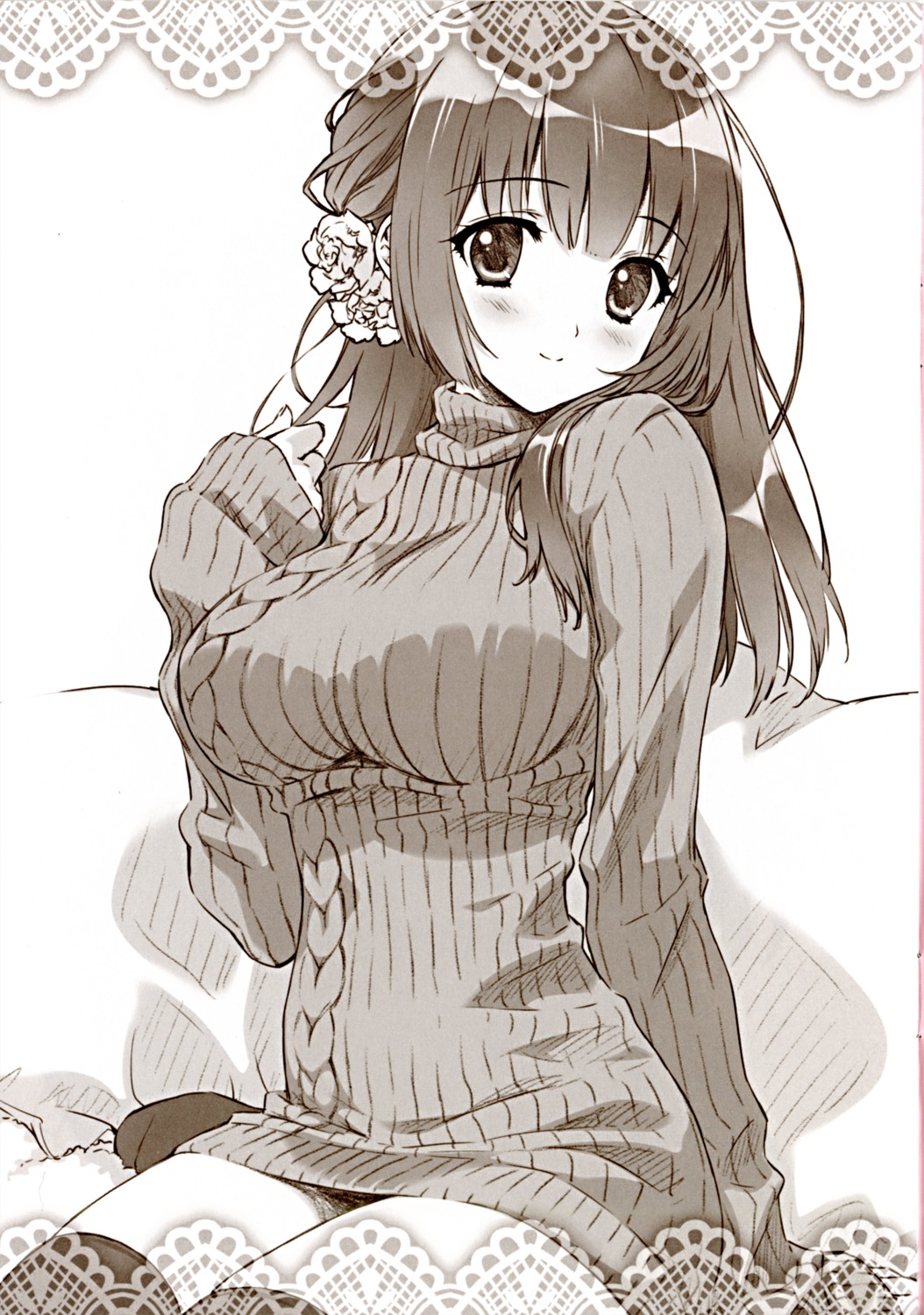 carnelian monochrome sweater thighhighs