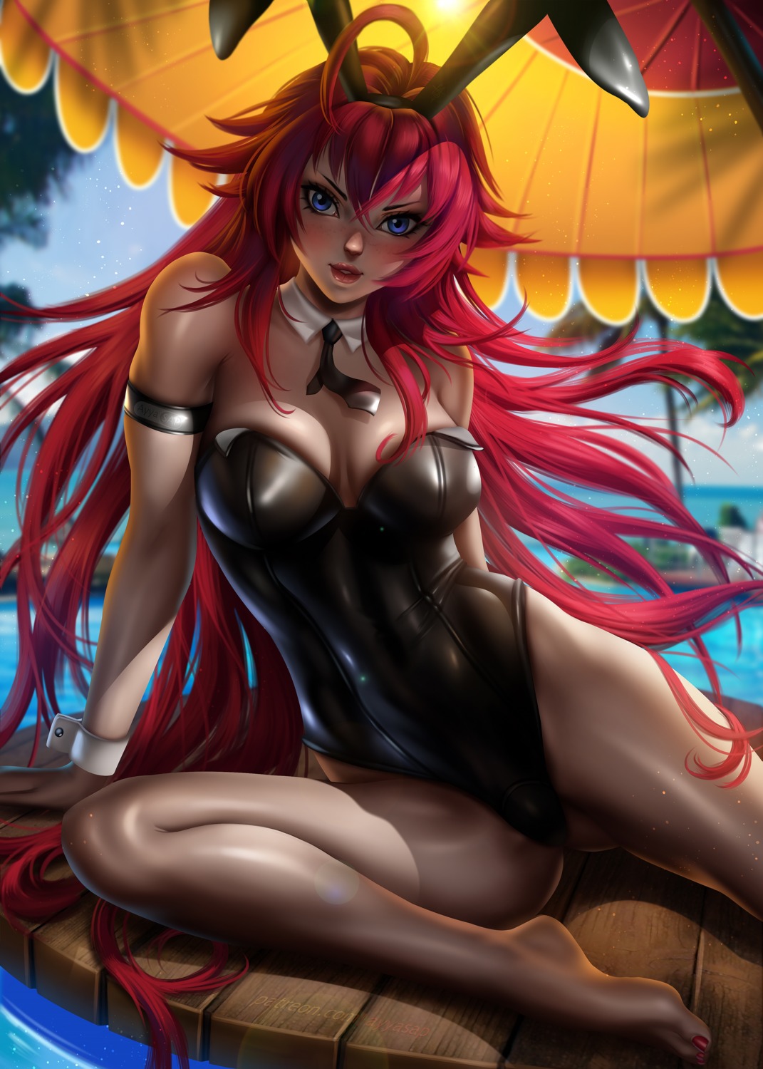 animal_ears ayyasap bunny_ears bunny_girl feet highschool_dxd no_bra possible_duplicate rias_gremory