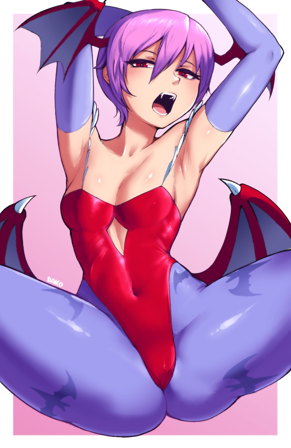 dako_(dakosito) dark_stalkers leotard lilith_aensland pantyhose wings