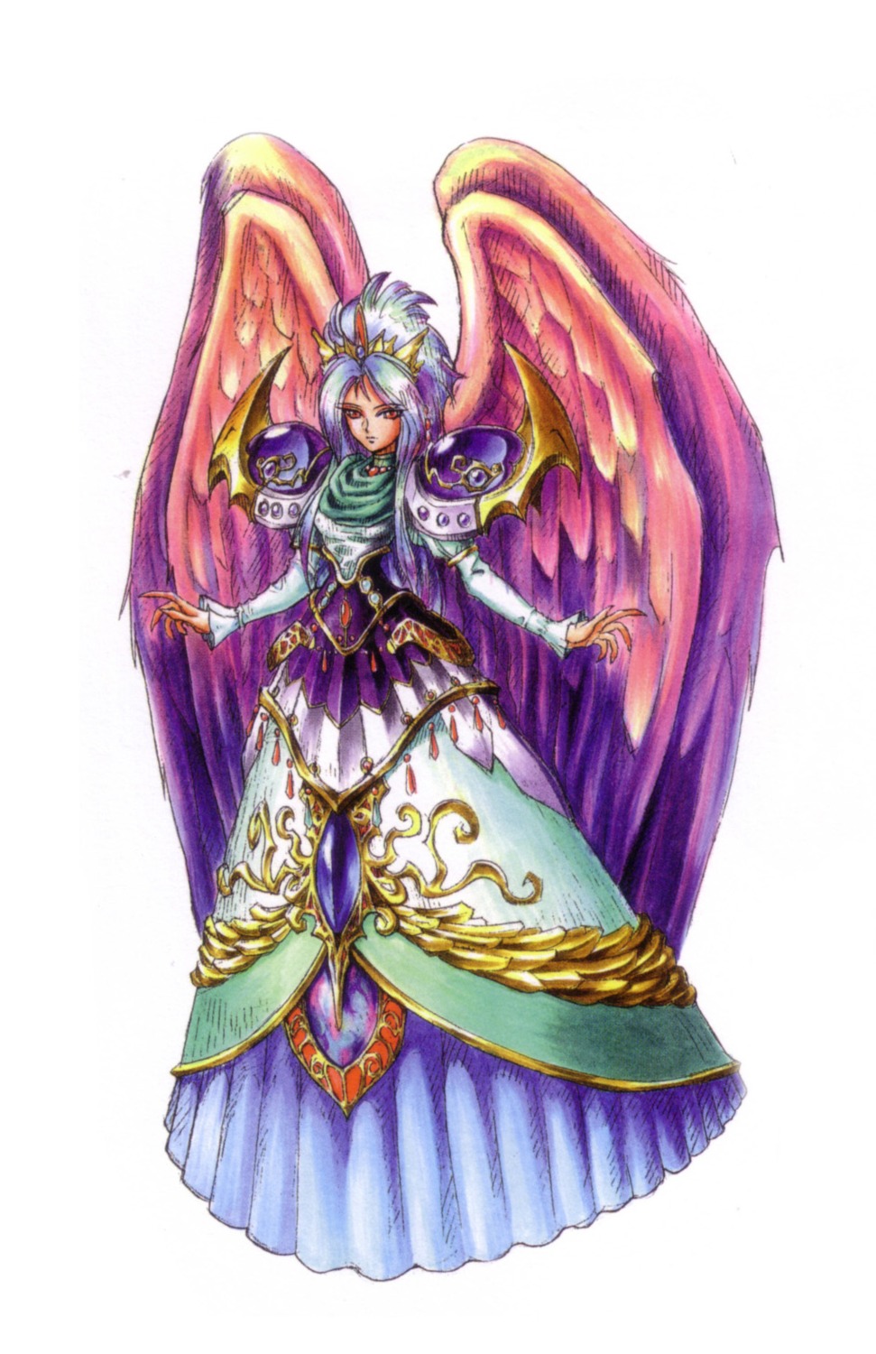 angel breath_of_fire breath_of_fire_ii dress nina_(breath_of_fire_ii) wings yoshikawa_tatsuya