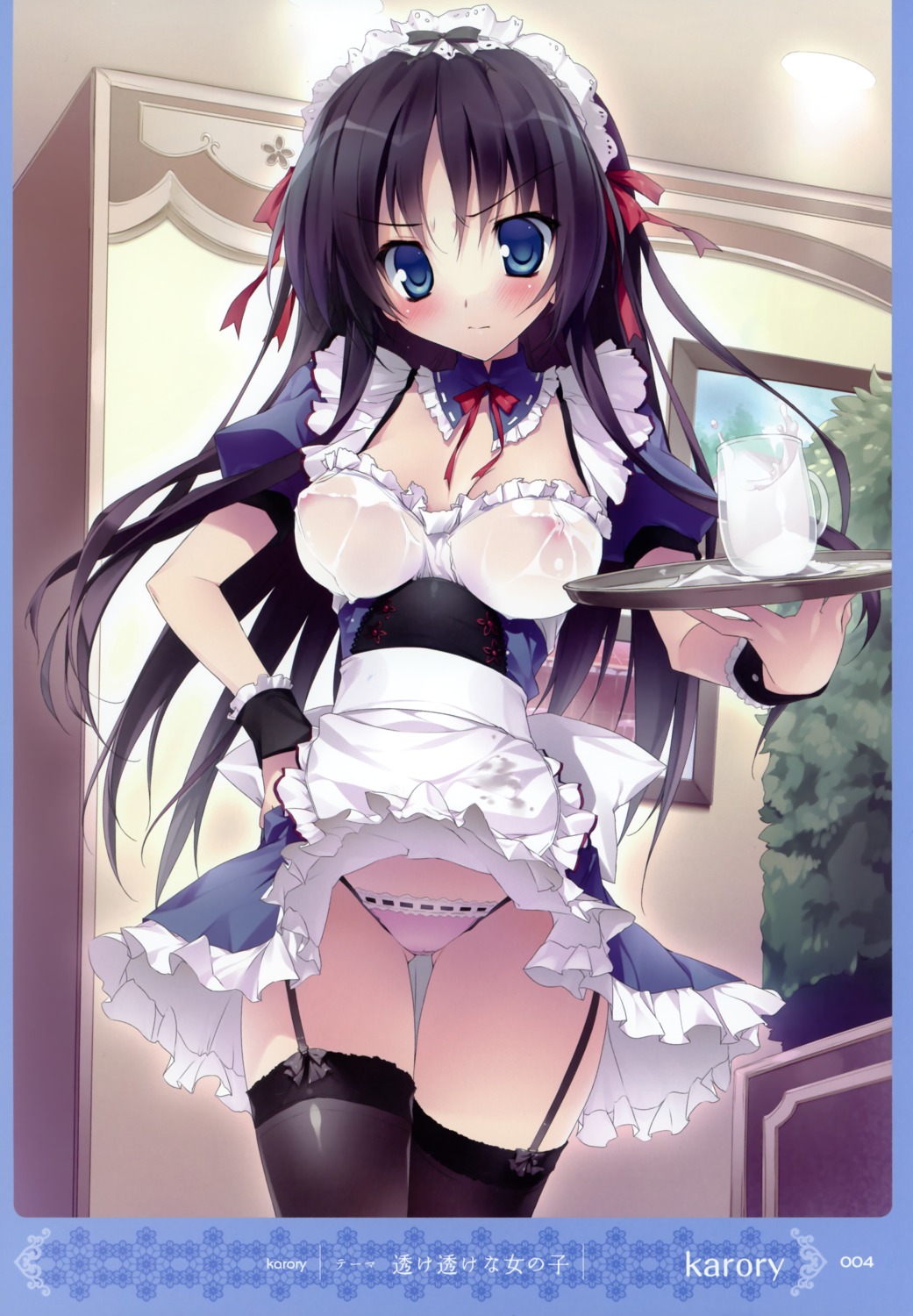 karory maid nipples pantsu see_through stockings string_panties thighhighs