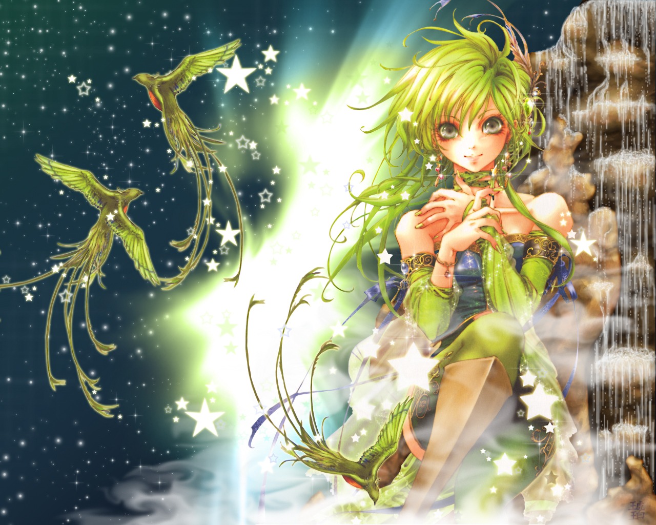 dress final_fantasy final_fantasy_iv rydia takano_kei wallpaper