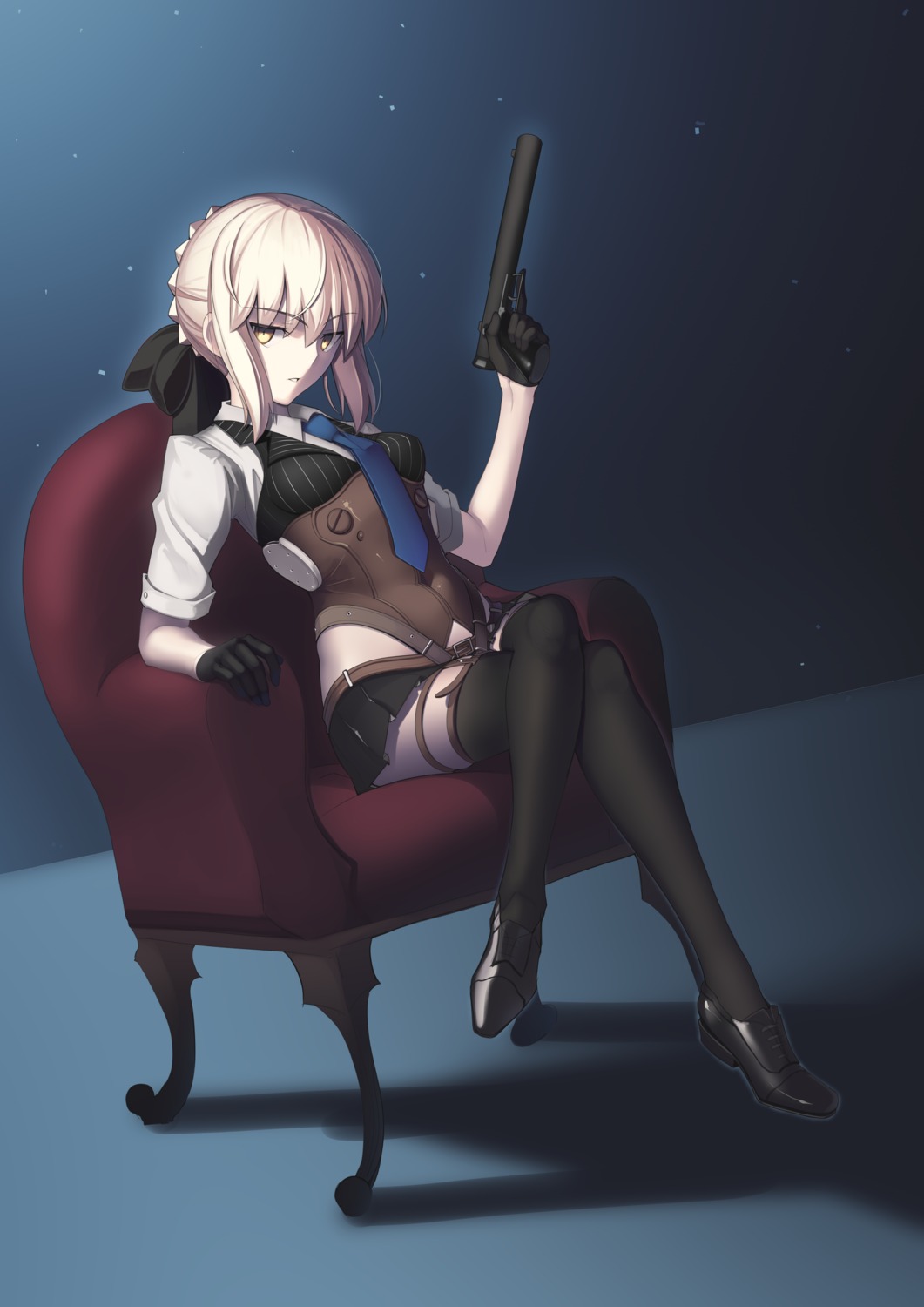 boa_(4chan) fate/grand_order fate/stay_night gun heels saber saber_alter thighhighs