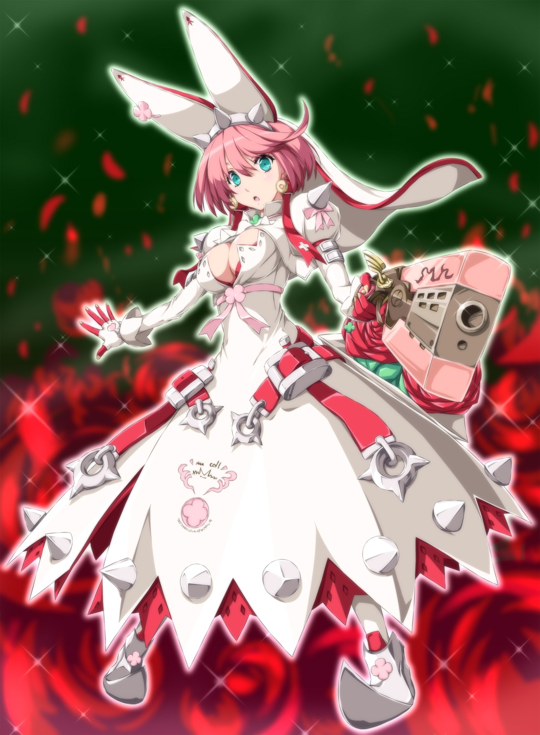 dress elphelt_valentine guilty_gear guilty_gear_xrd gun nori_tamago