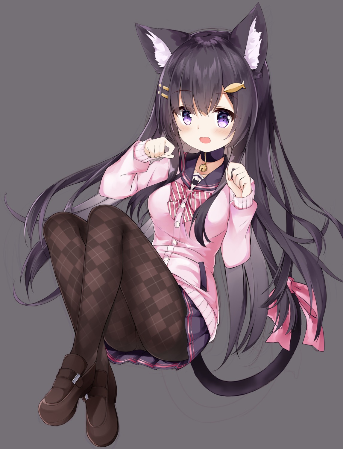 animal_ears fuyuki030 heels nekomimi pantsu pantyhose seifuku skirt_lift sweater tail transparent_png