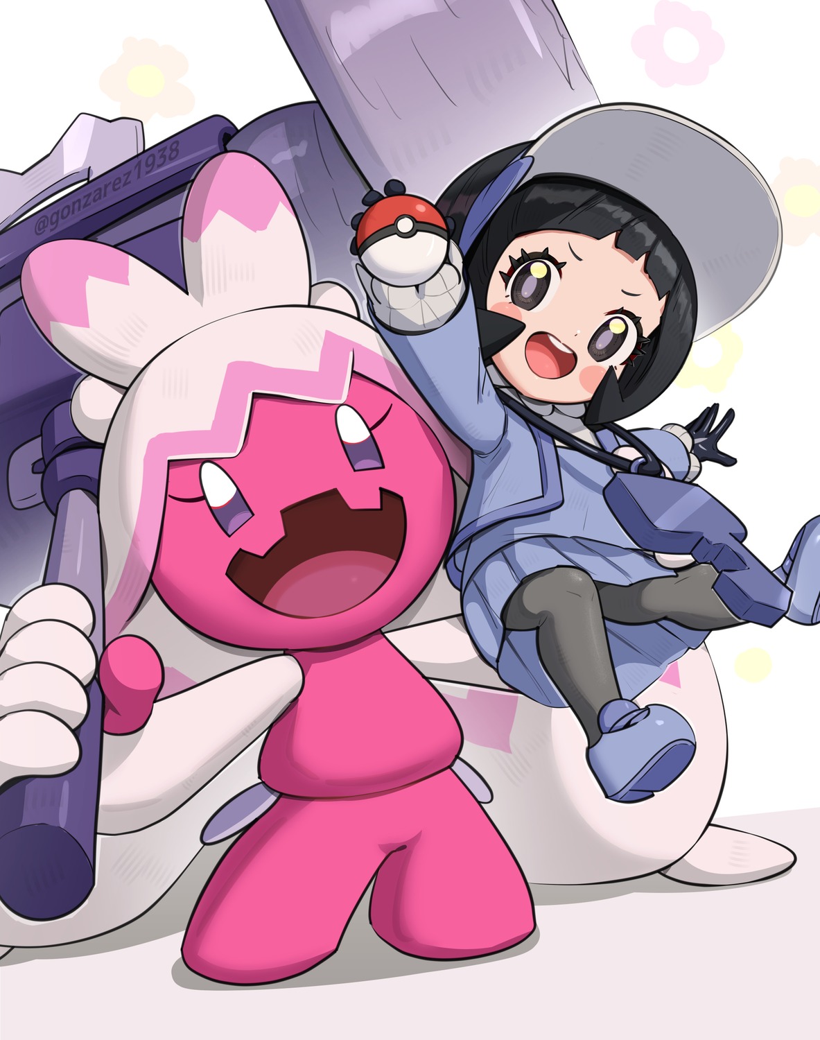 gonzarez pantyhose pokemon pokemon_sv poppy_(pokemon) tinkaton weapon