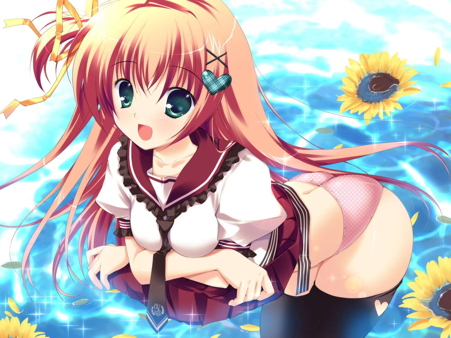 hoshizora_e_kakaru_hashi mikeou nakatsugawa_ui pantsu seifuku skirt_lift thighhighs wallpaper