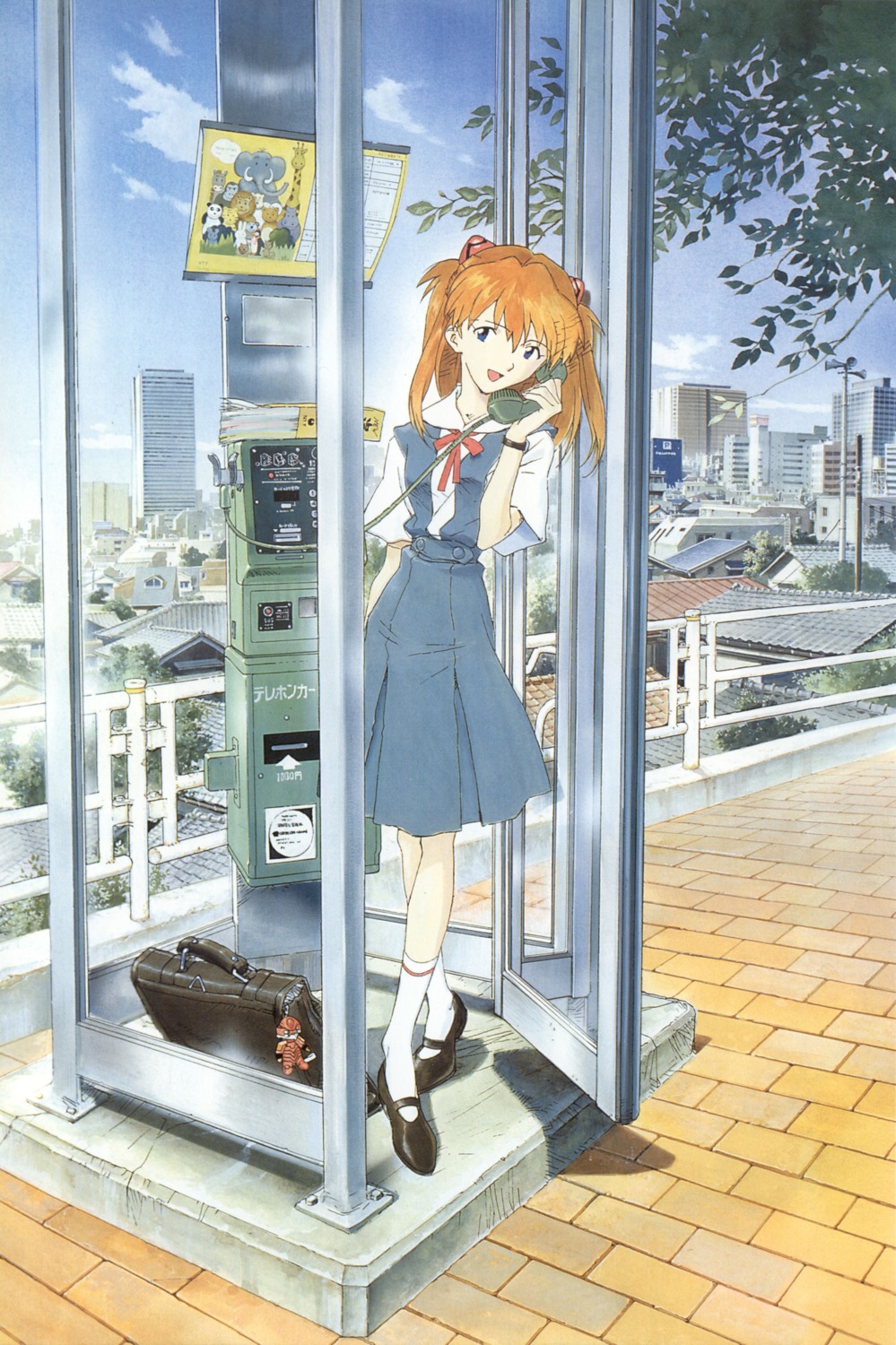 landscape neon_genesis_evangelion sadamoto_yoshiyuki screening souryuu_asuka_langley